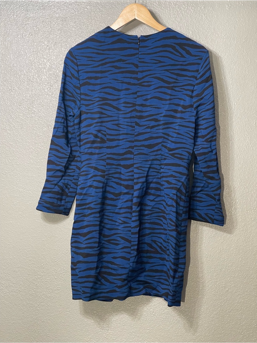 NWT - A.L.C. Blue and Black Zebra-Print Mini Dress- Size 8 - Picture 4 of 5